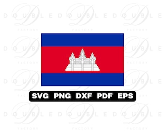 Cambodia Flag | Svg Png Dxf Eps Pdf - Vector Graphic Design Layered by Color