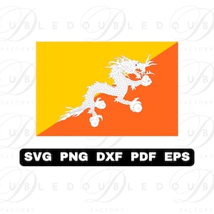 Bhutan Flag | Svg Png Dxf Eps Pdf - Vector Graphic Design Layered by Color