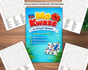 Mo Kwaze an Kreyòl Ayisyen Vol. 1 | Haitian Creole Word Search Puzzle | Mots croisés en créole haïtien | Digital Download