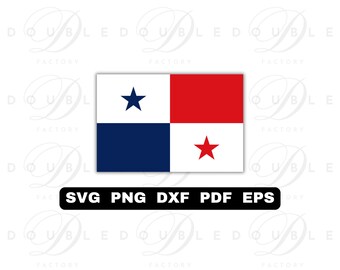 Panama Flag | Svg Png Dxf Eps Pdf - Vector Graphic Design Layered by Color