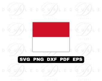 Monaco Flag | Svg Png Dxf Eps Pdf - Vector Graphic Design Layered by Color