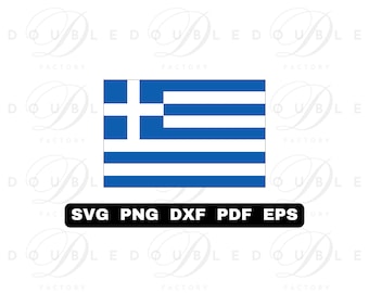 Greece Flag | Svg Png Dxf Eps Pdf - Vector Graphic Design Layered by Color