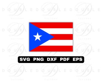 Puerto Rico Flag | Svg Png Dxf Eps Pdf - Vector Graphic Design Layered by Color