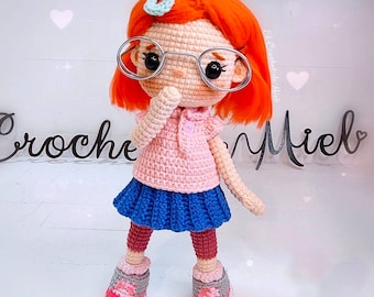 Amigurumi pattern doll crochet for doll Rosie PDF pattern, amigurumi suitcase, amigurumi base, español patrón, ebook doll crochet, marvelsco