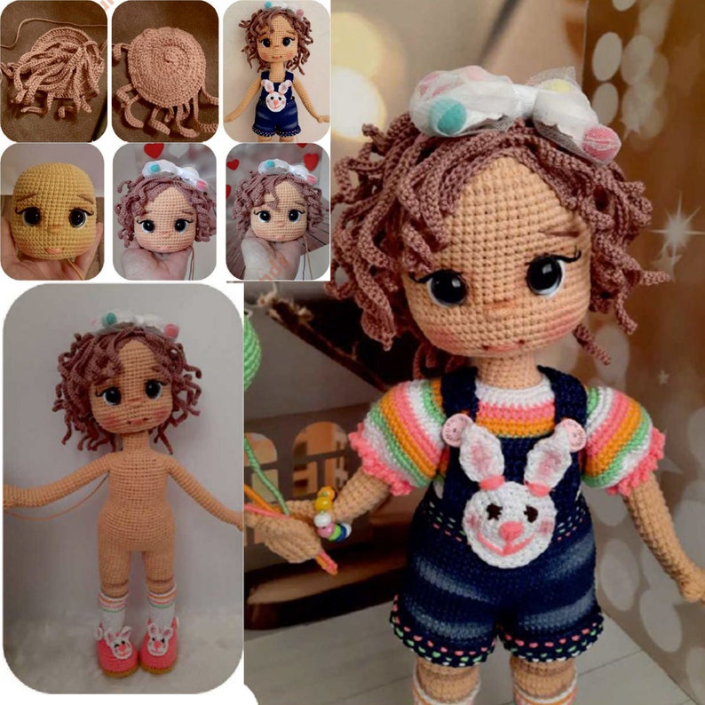 Crochet Pattern for Doll ESJA, amigurumi suitcase, amigurumi base, häkelanleitung, español patrón, ebook doll crochet, marvelsco, DIY easy image 2