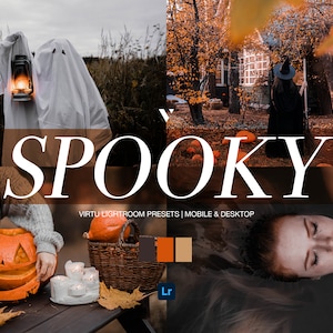 15 SPOOKY Lightroom mobiele en desktop-voorinstellingen | Halloween-voorinstellingen | Horror-voorinstellingen | Herfstvoorinstellingen | Donkere voorinstellingen | Voorinstellingen voor pompoenkruiden