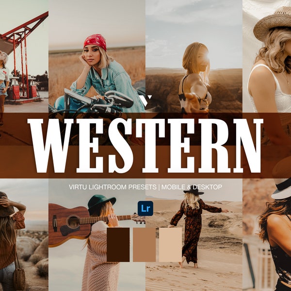 12 WESTERN Lightroom Mobile & Desktop Presets | Rustic Presets | Warm Color Presets | Retro Presets | Film Presets | Instagram Presets