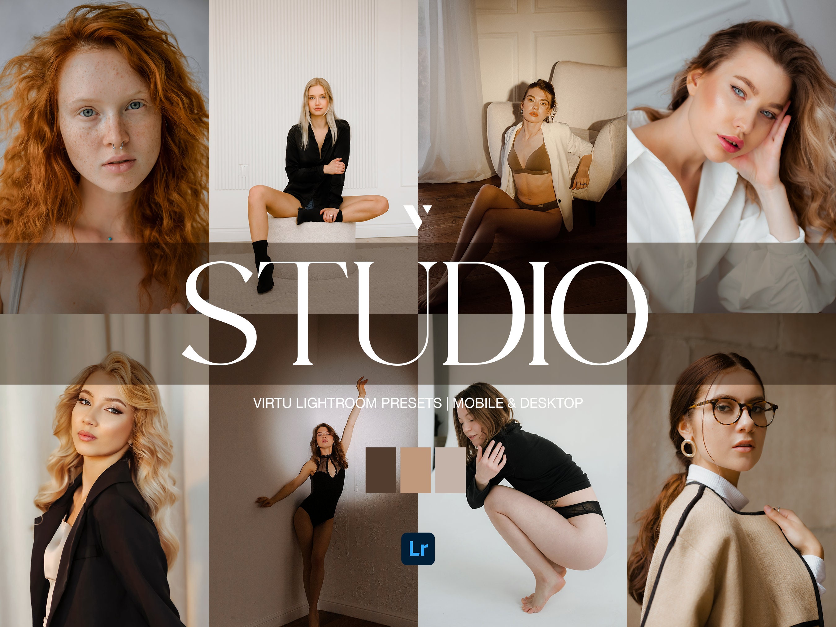 18 STUDIO Portrait Lightroom Mobile & Desktop Presets | Studio Lightroom Presets | Portrait Presets | Skin Presets | Indoor Presets