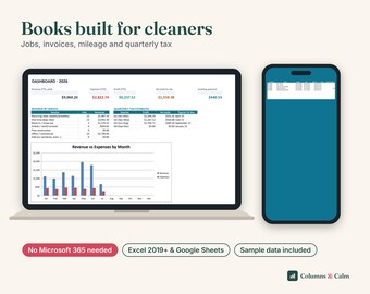 Cleaning Business Spreadsheet Google Sheets Excel, House Cleaning Bookkeeping, Pricing Calculator, Cleaner Income Expense Tracker, Invoice