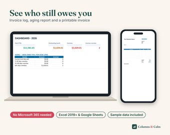 Invoice Tracker Spreadsheet Google Sheets Excel, Accounts Receivable Aging Report, Client Tracker, Invoice Template, Small Business