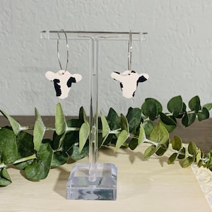 Cow Clay Hoop Earrings