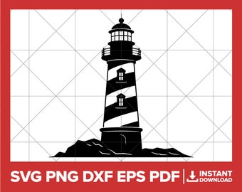 Lighthouse SVG, Lighthouse PNG, Island DXF, Ocean, Sea, Ship, Lighthouse Cricut Silhouette Cut File