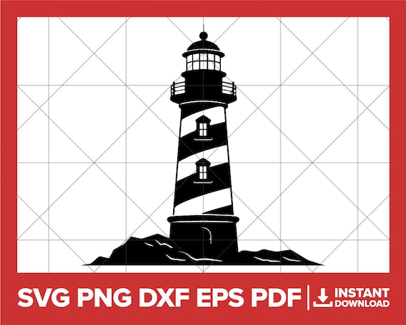 Lighthouse SVG, Lighthouse PNG, Island DXF, Ocean, Sea, Ship, Lighthouse Cricut Silhouette Cut File