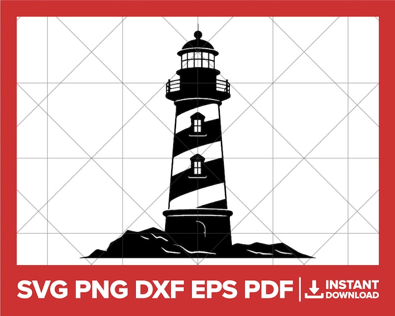 Lighthouse SVG, Lighthouse PNG, Island DXF, Ocean, Sea, Ship, Lighthouse Cricut Silhouette Cut File image 1