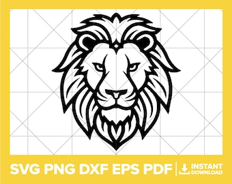 Lion SVG, Lion Head PNG, Lion Face DXF, Lion, Safari Animal, African Animal, Cat, Big Cat Cricut Silhouette Cut File
