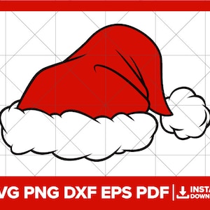 Chapéu de Papai Noel SVG, PNG de Natal, DXF de Papai Noel, Logotipo de São Nicolau, Cristão, Arquivo de corte de silhueta Cricut de feriado