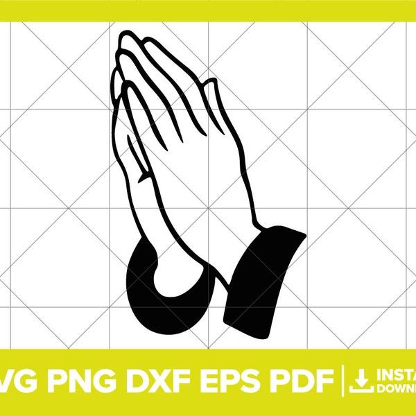 Praying Hands SVG, Praying PNG, Prayer DXF, Christian, Religious, Pray, Faith Cricut Silhouette Cut File