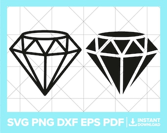 Diamond SVG, Gem PNG, Gemstone DXF, Ruby Svg, Sapphire, Emerald, Amethyst, Opal Cricut Silhouette Cut File
