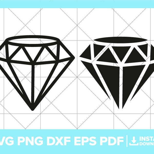 Diamond SVG, Gem PNG, Gemstone DXF, Ruby Svg, Sapphire, Emerald, Amethyst, Opal Cricut Silhouette Cut File