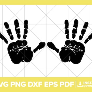 Handafdruk SVG, handen png, hand DXF, handafdruk, handafdruk Cricut silhouetgesneden bestand