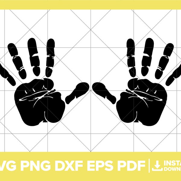 Handprint SVG, Hands PNG, Hand DXF, Handprint, Hand Print Cricut Silhouette Cut File