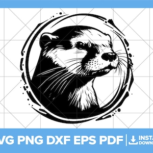Nutria SVG, Nutria marina PNG, Nutria más linda DXF, Cabeza de nutria, Cara de nutria Archivo de corte de silueta de Cricut