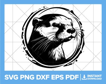 Otter SVG, Sea Otter PNG, Cuter Otter DXF, Otter Head, Otter Face Cricut Silhouette Cut File