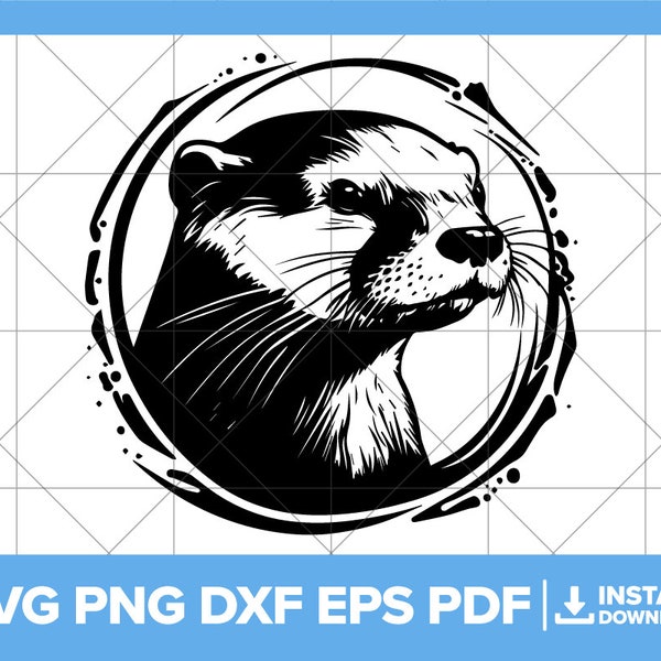 Otter SVG, Sea Otter PNG, Cuter Otter DXF, Otter Head, Otter Face Cricut Silhouette Cut File