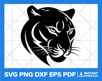 Panther SVG, Panthers PNG, Panther Head DXF, Panther, Panthers Face, Cat, Big Cat Cricut Silhouette Cut File