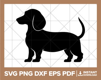 Dachshund SVG, Weiner Dog PNG, Cute Dog DXF, Dachshund, Dog, Canine, K-9 Cricut Silhouette Cut File