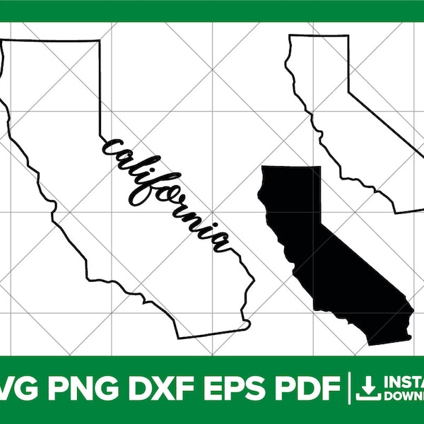 California SVG, California Outline PNG, California State DXF, Ca, California, Golden State, United States, Usa Cricut Silhouette Cut File