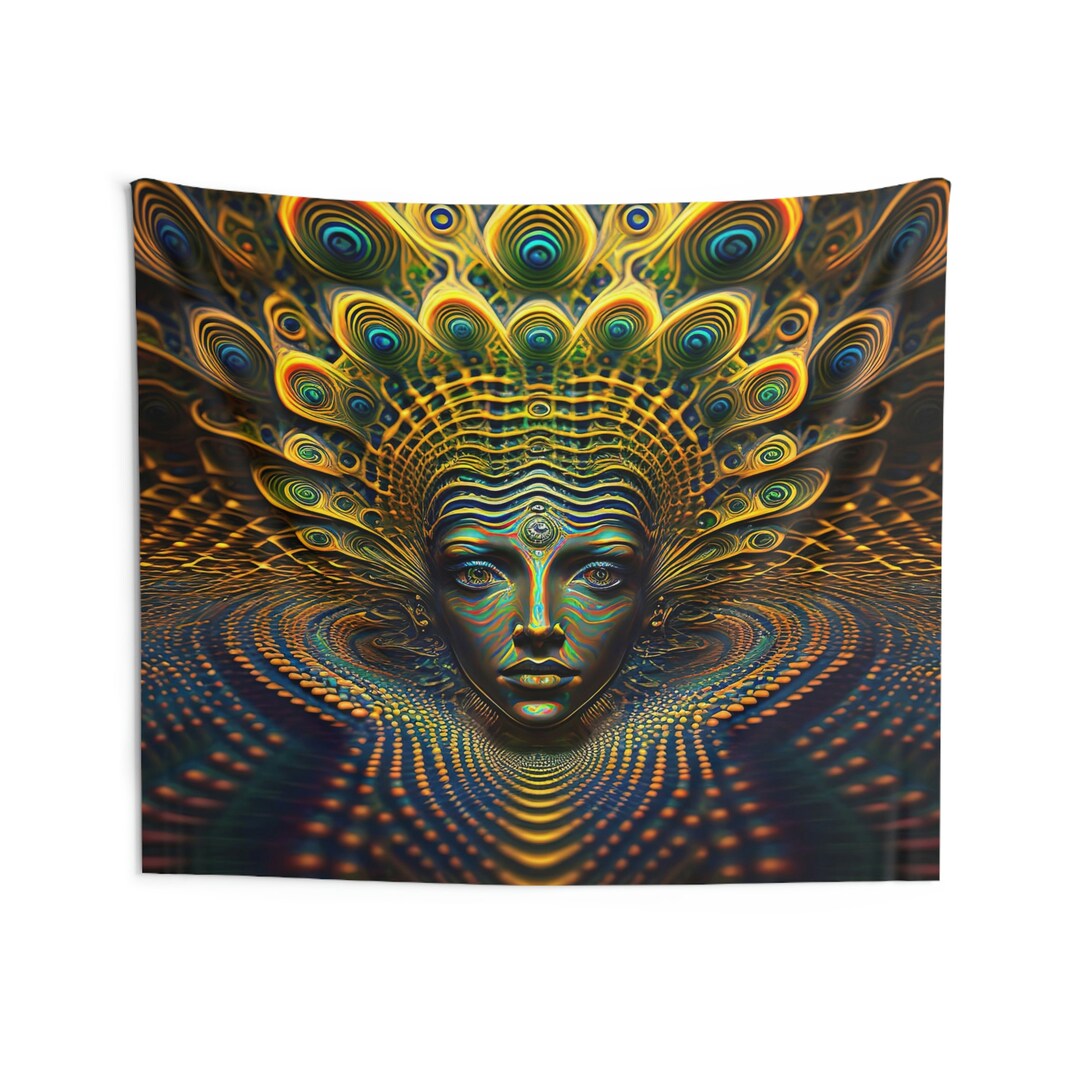 Beauty's Stare Trippy Psychedelic Tapestry Psychedelic Wall Art Home