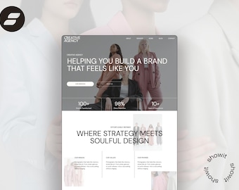 Modern Showit Website Template: Creative Agency, Social Media Manager