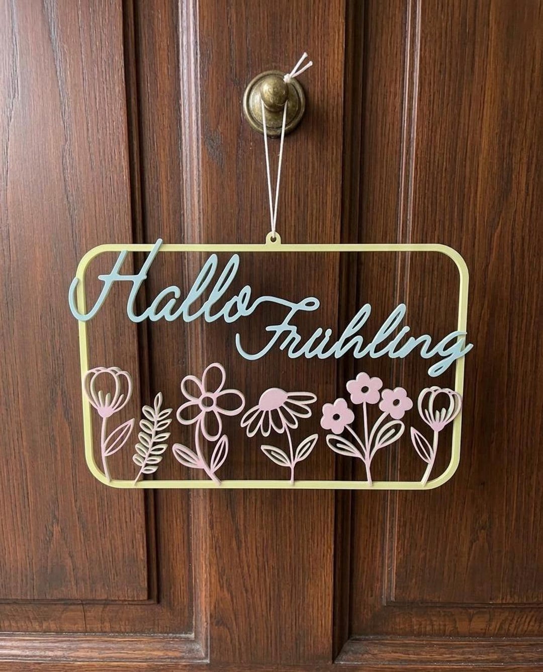 3MF File, 3D Print File, Hello Spring, Wreath, Hoop, Easter Decoration ...