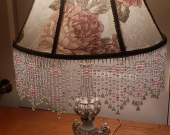 Victorian or French Muted Roses Lamp shade and lamp!