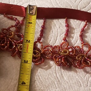 Viktorianische oder Französische 3"Vintage Lila Mauve Rosa Blumen Perlenfranse