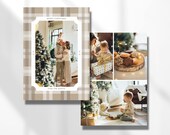 Plaid Christmas Photo Card Template, Printable Holiday Design (Digital Download)