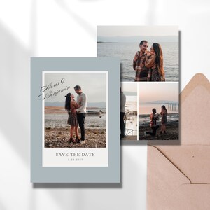 Photo Save the Date Template, Minimalist Wedding Invitation (Canva Template)