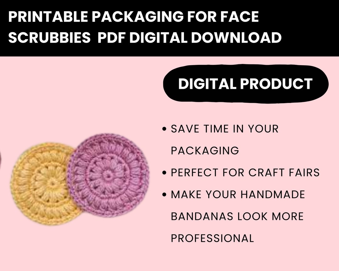 Packaging Face Scrubbie Crochet Handmade Zero Waste Self Care - Etsy