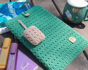 Crochet Book Cover Pattern: Tablet Sleeve, Airpod Pouch (Instant Digital Download)