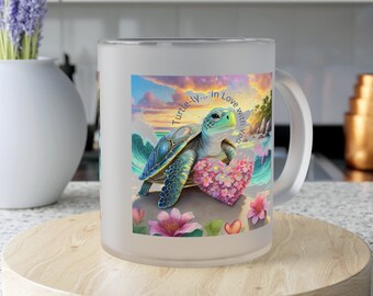 Schildkröte-ly Love You - Tasse aus gefrostetem Glas