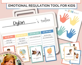 Zones of Regulation Toolbox,  Zones of Regulation Downloadable, Kids Therapy Coping Cards, Coping Skills Flash Cards, Play Therapy, SEL