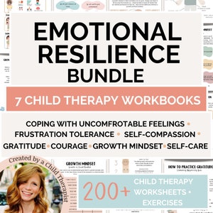 Kids Therapy Workbook Bundle, Emotional Regulation for Kids, Play Therapy Bundle, ACT Therapy, Child Therapy Workbook, Emotional Resiliency
