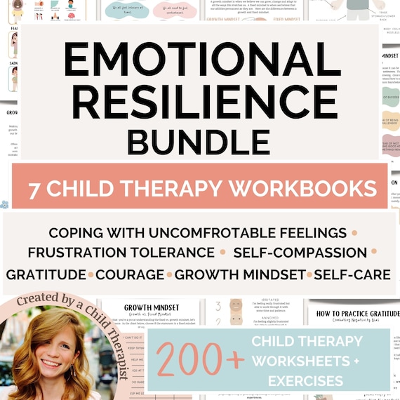 Kids Therapy Workbook Bundle, Emotional Regulation for Kids, Play Therapy Bundle, ACT Therapy, Child Therapy Workbook, Emotional Resiliency