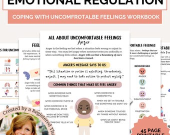 Kids Self Regulation Workbook, Child Emotional Regulation, Identifying Emotions for Kids, Play Therapy, Kids Feeling Worksheets, Bundle