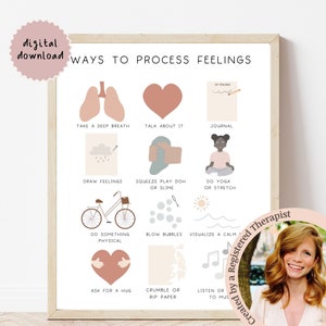 Coping Skills Poster for Kids, Calm Corner Poster, Therapy Office Decor, Emotional Regulation for Kids, Calming Strategies for Children