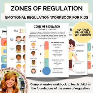 Zonas de Regulação: Regulação Emocional para Crianças, Recursos de Terapia Lúdica, Caderno de Exercícios para Terapia Infantil, Identificação de Emoções para Crianças, Terapia Infantil