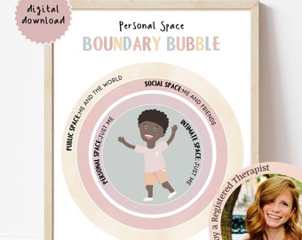 Boundaries Bubble Poster for Kids, Children&#39;s Therapy Worksheet Boundaries, Elementary School Counselor Posters, Classroom Decor Elementary