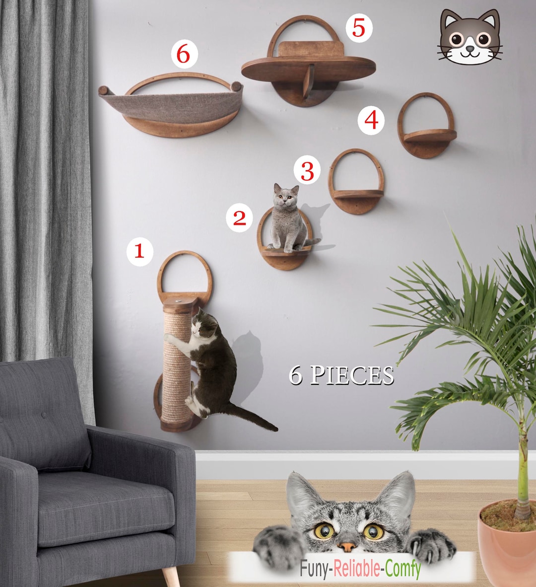 Cat Wall Furnitures Cat Wall Shelves cat Wall Steps Etsy