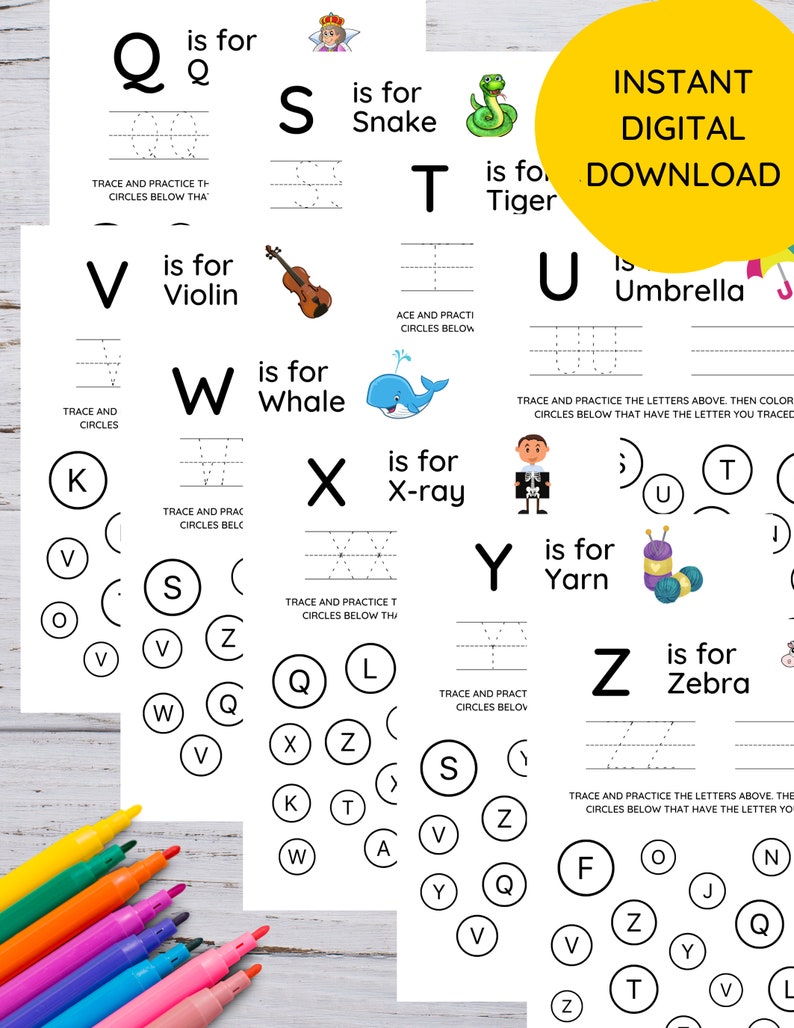 Alphabet Worksheet / Handwriting Printable / Letter Tracing / Alphabet ...